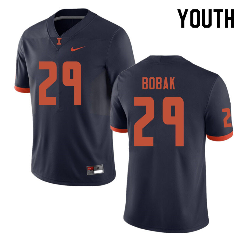 Youth #29 Christian Bobak Illinois Fighting Illini College Football Jerseys Sale-Navy